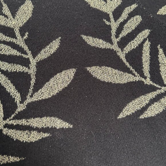 Lucky Brand Wool Metallic Leaf Vine Branch Print Sweater Pullover - Picture 5 of 9